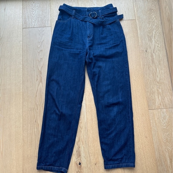 Uniqlo Relaxed fit high rise Belted Paperbag Jeans Size 24 - Picture 4 of 11